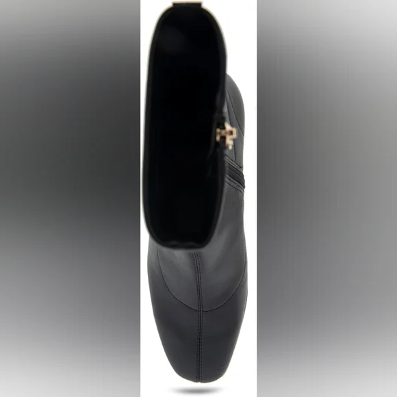 🆕️ AEROSOLES Corinda Heeled Boots Black Stretch Faux Leather - Picture 5 of 8